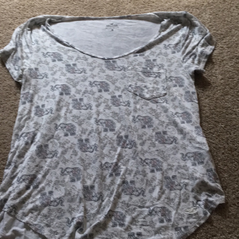 Hollister elephant pattern short sleeve shirt